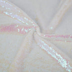 JYFLZQ White Iridescent Sequin Backdrop Curtains 4ft x 8ft 2 Panel Glitter Photo Booth Backdrops Sparkly Photography Background Drapes for Parties Wedding Bridal Showers