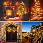 PhilzOps Clear Christmas Lights, 69.6ft 300Ct Warm White Incandescent Christmas String Lights, Connectable 120V UL Certified Indoor Xmas Tree Lights for Outdoor Wedding Party Decor, Green Wire