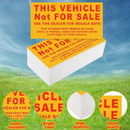 500 Pcs Car Dealership Supplies This Vehicle Not for Sale Stickers Car Dealer Yellow and Red Lettering Decal Adhesive Compliance Sticker for Vehicle Window, 6 x 3 Inches