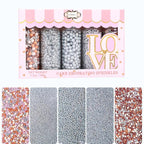 Confect Edible Cake Sprinkles Mix – Silver, Bronze & White Pearls, Silver Jimmies, Sparkling Sugar – Dessert Toppings for Cakes, Cupcakes, Cookies & Baking Decoration | Vegan, Gluten-Free, Nut-Free, Soy-Free, Dairy-Free, Palm Oil-Free- 5 Oz
