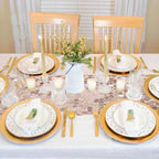 VHH Sequin Table Runner 12 x 108 inches Rose Gold Table Runner, Glitter Runner for Party Wedding Birthday, Party Spring Easter Rustic, Birthday Supplies Decorations (1 Pack).