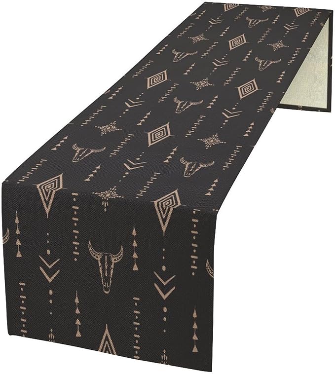 Aztec Table Runner Southwest Native Navajo Tribe Geometric Vintage Country Dinner Table Decoration Table Runner 13x120 Inch