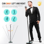 CAHAYA Mic Stand Floor Detachable - Microphone Stand Heavy Duty with Weighted Round Base Phone Holder and 2 Mic Clips Portable Mic Stands Height Adjustable 50" to 64" for Singing Performance Stage