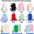 HEMMOTOP 7.2 ft Arch Backdrop Cover(One Piece Double Color), Green and Sage Green Spandex Arch Stand Covers, Fabric Stretchy Background for Balloon Arches, Wedding, Birthday Party, Baby Shower