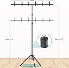 T-Shape Backdrop Stand 8x7.2FT, Height and Width Adjustable Background Stand for Parties,Green Screen Holder with 6 Spring Clamps