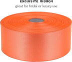 Orange Solid Satin Ribbon 1-1/2 Inch 50 Yards Solid Polyester Fabric Ribbon for Gift Wrapping Wedding Christmas Baby Shower Birthday Party Decoration Handmade Immortal Flower Craft