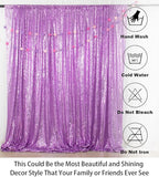 ShinyBeauty Lavender Sequin Backdrop Curtains 2 Panels 4x8FT Shimmer Wedding/Party Photo Backgrounds - Elegant & Sparkly Decor Backdrops