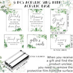 Weysat 6 Pcs Clear Acrylic Wedding Signs for Reception and Ceremony 5'' x 7'' Wedding Signage with Stand in Loving Memory Table Decorations Cards and Gifts Guestbook Reserved Table Sign(Elegant Style)