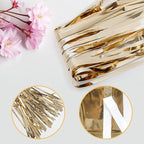 5 Pack Champagne Gold Foil Curtain Backdrop 3.2ft x 9.8ft Metallic Tinsel Foil Fringe Curtains Streamer Photo Booth Backdrop for Birthday Party Engagement Bachelorette Party Decorations