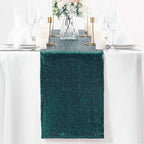 Eternal Beauty Teal Table Runner , 5PCS-12X108 Sequin Table Runner Decorations for Birthday Parties, Banquets, Graduations,Christmas