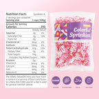 Sprinkles for cake decorating, 7 Ounces Valentine Sprinkles, Red/Pink/White Love Confetti Sprinkles for Cupcake, Cookies, Ice Cream Topper, Edible Cake Decorationss, Baking Desserts
