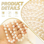 48 Feet Faux Pearl Beads Garland 8mm Craft String Pearls for Wedding Centerpiece Christmas Tree and Flowers Decoration DIY (Ivory)