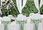 50 Pack Satin Sage Green Chair Sashes for Wedding Birthday Party Bridal Shower Gender Reveal Decorations, Sage Green Chair Sash for Folding Chairs Banquet Chairs Chiavari Chairs