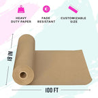 Bryco Goods (Pack of 2) Brown Kraft Packing Paper Rolls - 18" x 100' (1200”) - Moving Supplies, Gift Wrapping, Arts & Crafts, Bulletin Board Paper - Made in The USA