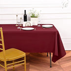 10 Pack Burgundy Tablecloths for 6ft Rectangle Tables 60 x 102 Inch - Polyester Table Cover Stain and Wrinkle Resistant Washable Fabric Table Clothes for Wedding Party Banquet Reception Restaurant
