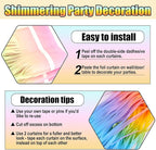 6 Pack Rainbow Foil Fringe Curtain Backdrop, 3.28Ft x 8.2Ft Metallic Tinsel Foil Fringe Streamer Curtains for Photo Booth, Birthday, Wedding, New Year Party Decorations