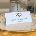 Linked Hearts Printable Place Cards, Chocolate (Choose Color), Set of 150 (25 Sheets), Laser & Inkjet Printers - Wedding, Party, Dinner, and Special Events - Made in the USA