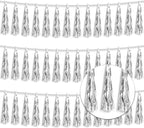3P Metallic Fringe Tassel Banner Garland Foil Tinsel Streamer Wall Hanging Curtain Backdrop Banners for Parade Floats,Graduation Decorations, Christmas, Wedding Party Decoration(Silver)