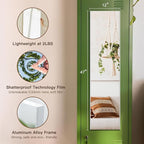 47"x12" Magnetic Mirror Lightweight Full-Length Mirror | Strong Adhesion, Easy Installation | Suitable for Refrigerators, Glass Walls, Wooden Doors, and More | 8.2kg Ultra-Strong Support | White