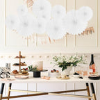 20 Pcs White Hanging Paper Fan, Hanging Honeycomb Round Paper Fans for Weddings, Birthdays, Christmas, Baby Showers, Classroom, Events Ceiling Party Supplies Decorations