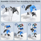 Kytok Gamer Gifts, Headset Stand 5 Tiers with Cable Organizer, Controller Stand Compatible with PS5/Xbox/Nintendo Switch/PS Portal/PS4, Headset Holder & Controller Holder for 10 Packs Controller