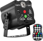 POCOCO DJ Disco Stage Party Lights - Battery Powered Laser Light - Sound Activated Strobe Projector for Christmas Halloween Decorations Karaoke Pub KTV Bar Dance Gift Birthday Wedding