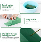 8 Pcs Floral Foam Blocks for Fresh & Artificial Flowers, 7.8" L x 3.5" W x 2.4" H Wet & Dry Green Flower Foam for Indoor Outdoor Floral Arrangements, Foam Bricks for Wedding, Birthdays, Home Décor