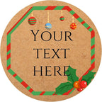 100-1000pcs Custom Stickers Merry Christmas Stickers Personalized Labels Adhesive Xmas Decorative Envelope Seals Stickers for Cards Gift Boxes (Round Kraft -10)
