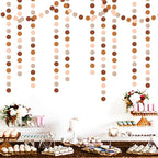 Boho Brown Rose-Gold Party-Decorations Streamers-Garland - 52ft Fall Birthday Hanging Paper Banner,Autumn Baby Bridal Showe Neutral Burgundy Wedding Bachelorette Decor Hugfond
