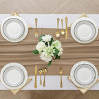 2 Pack 10 Ft Chiffon Table Runner Beige Gauze Long Table Runners 27x120 Inches Sheer Tulle Table Runner for Rustic Wedding Reception Bridal Shower Decorations Birthday Party