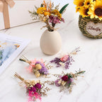 12/24 PCS Charming Dried Flowers Bouquet for Vase Various Dried Wildflowers with Stems Mini Handmade Wildflowers Natural Real Flowers Bulk Flowers Craft (Blossoms, 12 PCS)