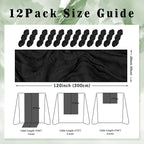 10FT 12 Pack Black Cheesecloth Table Runner 20 x 120 Inch Long Boho Fabric Rustic Cheese Cloth Table Runner for Wedding Bridal Shower Baby Shower Gauze Sheer Birthday Party Table Decorations