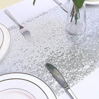 Eternal Beauty Silver Table Runner, 2PCS-12X72 Sequin Table Runner Decorations for Birthday Parties, Banquets, Graduations,Christmas