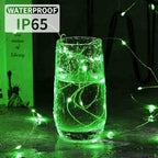 Aogist 24 Pack Fairy Lights 3 Modes 7ft 20 LED Waterproof,Battery Operated Silver Wire Firefly Starry Moon Mini String Lights for Mason Jars Christmas DIY Crafts Wedding Party Bedroom,Green
