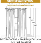 DUOBAO Rainbow Sheer Chiffon Wedding Arch Backdrop – 10ft Tall Fabric Arch for Ceremony,Elegant Event Decorations,Photo Booth, Birthday Party Decor –2 Panels, W29xL120