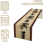 Vintage Bear Table Runner Forest Retro Rustic Cabin Farmhouse Table Runner for Party Dinner Bedroom Living Room Kitchen 13x60 Inch