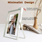 Silver Floating Frame (5"x7", Vertical), For Picture 4x6, 3.5x5, 2x3, Small Desktop Photo Frame, Classy Gift For Festival, Wedding, Home or Office Décor