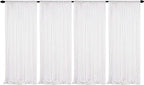 JYFLZQ White Iridescent Sequin Backdrop Curtains 2ft x 8ft 4 Panel Glitter Photo Booth Backdrops Sparkly Photography Background Drapes for Parties Wedding Bridal Showers