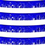 4 Pack Royal Blue Total 40 Feet Foil Fringe Garland Metallic Tinsel Banner Wall Hanging Drapes Parade Float Skirting Decorations for Trailer Mardi Gras Party Birthday Wedding Baby Shower