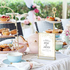 NIUBEE 6Pack 8.5 x 11 Acrylic Sign Holder with Gold Frames and Vertical Stand, Ideal for Display Wedding Table Numbers, Double Sided Picture, Clear Photos, Menu Holders