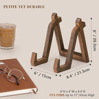 Plate Display Stand, 8 Inch Plate Holder for Displaying, Decorative Picture Frame Dish Photo Plaque Platter Wood Stand