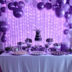 Lavender Sheer Backdrop Curtain with Led Lights for Baby Shower Girls Wedding10ft X 10ft Lavender Tulle Backdrop Curtain for Bridal Shower Birthday Party Photoshoot Arch Background Decorations