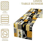 Excavator Table Runner,Boys Kids Construction Vehicles Equipment Trucks Cartoon Car Tablecloth Burlap for Hotel Indoors Outdoor Dining Room Kitchen Holiday Party, 13x108in