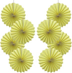 Yellow Hanging Paper Fans,Yellow Accessories Paper Decorations for Party,Color Party Decorations,Bee Themed Classroom Decor,12in Hanging Paper Fans 30 Color DIY Set （Light Yellow）