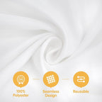BRILLMAX 6 Pack White Round Tablecloths 108 Inch - Circle Bulk Linen Polyester Fabric Washable Table Cloth Cover for Wedding Reception Banquet Birthday Party Buffet Restaurant