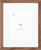 Opposite Wal - 8x10 in - Dark Solid Oak Wood Picture Frames with Mat - Wall Hanging & Tabletop Photo Frame - Pictures Display 5x7 with Mat, 8x10 without - Office, Gallery & Home Decor