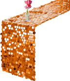 VHH Sequin Table Runner 12 x 108 inches Orange Table Runner, Glitter Runner for Party Wedding Birthday, Party Spring Easter Rustic, Birthday Supplies Decorations (1 Pack).