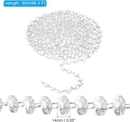 PATIKIL 14 mm Crystal Garland Strands, 98.4 Ft Acrylic Octagon Chandelier Bead Chains String for DIY Craft Wedding Party Home Decorative Jewelry Making, Clear