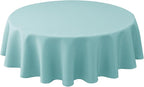 Biscaynebay Round Tablecloth 70 Inch-Auqa Blue Outdoor Fabric Table Cover-Small Circle Folding Table Cloths Linen Water Resistant for Kitchen Dining Picnic Patio Outdoor Party Restaurant Tables