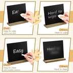 Queekay 36 Pcs Mini Chalkboard Signs Tabletop with Stand 5 x 6 Inch Wooden Chalkboard Sign Vintage Chalk Board Sign Decorative Centerpieces for Food Signs Table Numbers Message Boards Party Supplies